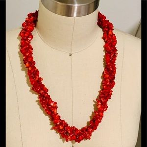 Handmade Red seashell necklace